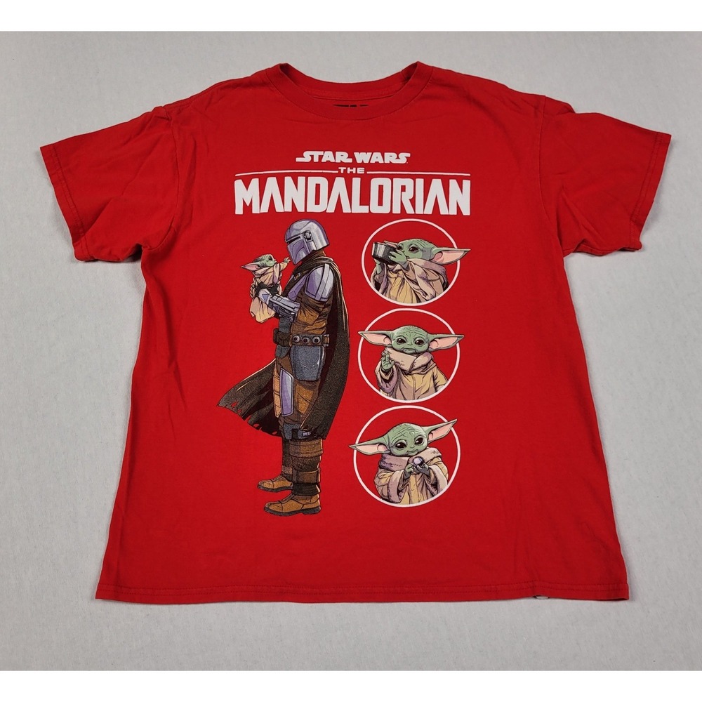 Hybrid Apparel Star Wars: The Mandalorian & Grogu Boys' Red Graphic Tee Size M